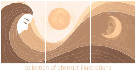 Set of abstract vector backgrounds for covers, banners, flyers and other designのイラスト素材
