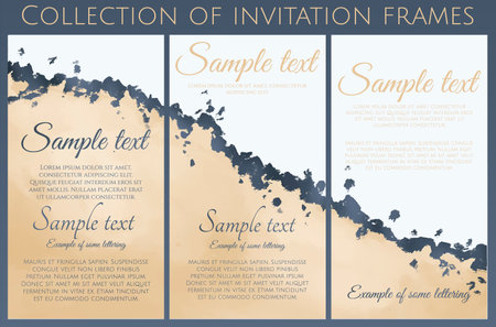 Vector set of hand-painted vintage backgrounds. Template for your design.のイラスト素材