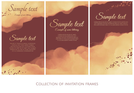 Set of three abstract watercolor backgrounds for your design. Vector illustrationのイラスト素材