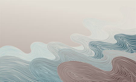 Abstract background with waves in pastel colors. Vector illustration for your designのイラスト素材
