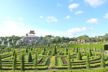 pavilion thai style in garden,pattaya thailandの写真素材