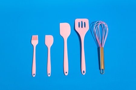 Colorful Silicone Baking Tools are the perfect way to add a touch of fun and whimsy to your baking experienceの写真素材