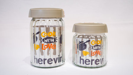 Grey Plastic Sealed Twist Jars are a modern and sleek storage solution for any home or kitchen. These jars have a unique twist pattern that adds a touch of style to your storage needs.の写真素材