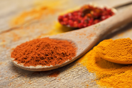 Beautiful Spices Macro Exploring the Vibrant World of Culinary Delightsの写真素材