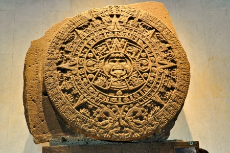 24-Ton Mayan Stone Calendar - Mexico City, Mexicoのeditorial素材