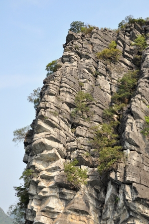 Layered Limestone Rock Formation - Halong Bay, Vietnamの写真素材