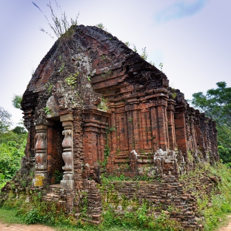 Ancient Hindu Temple in My Son, Quang Nam, Vietnamの写真素材