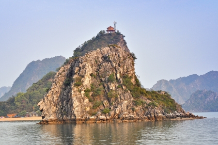 Limestone Rock Promontory - Halong Bay, Vietnamの写真素材