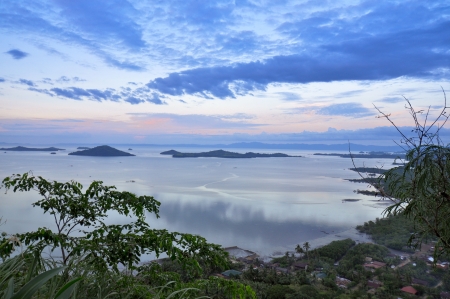 Overlooking the Pacific Ocean at Dusk - Caramoan, Camarines Sur, Philippinesの写真素材