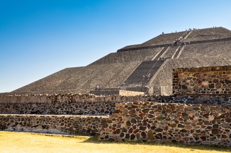 Pyramid of the Sun - Teotihuacan, Mexicoの写真素材