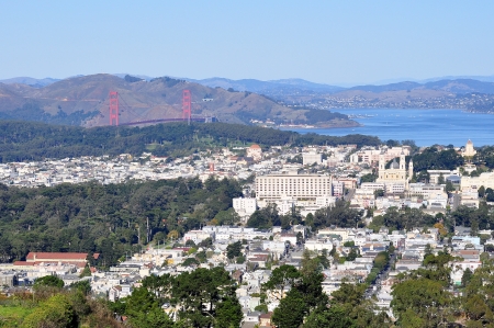 View of San Francisco and Bay - Californiaの写真素材