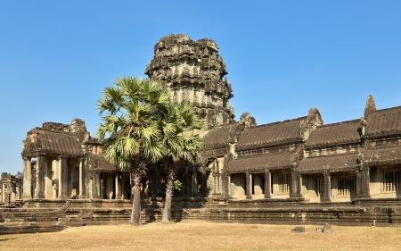 Entrance, Angkor Wat Temple - Siem Reap, Cambodiaの写真素材