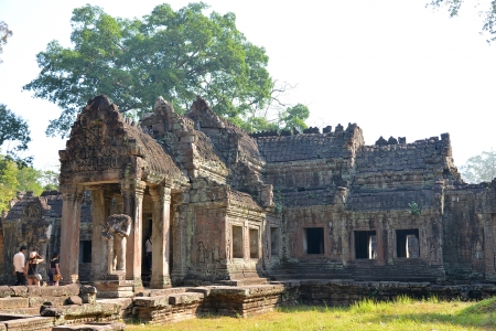 Entrance to Preah Kanh Temple - Angkor, Cambodiaの写真素材