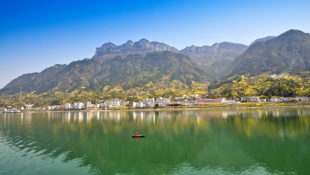 Town of Sandouping by the Yangtze River - Yichang, Chinaのeditorial素材