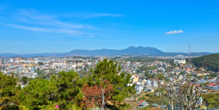 Panoramic View of the City of Da Lat, Vietnamの写真素材