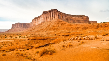 A Mesa in Monument Valley - Navajo Tribal Park, Arizonaの写真素材