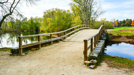 Historic Old North Bridge, Site of First Battle of War of Independence - Concord, MA
