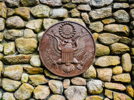 Presidential Seal at JFK Memorial - Hyannis, MAの写真素材