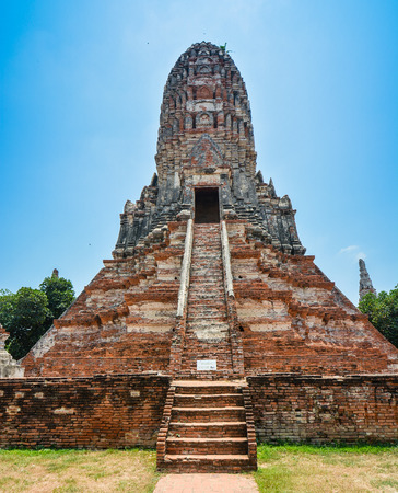 Prang in Wat Chaiwatthanaram  Ayutthaya Thailandの写真素材