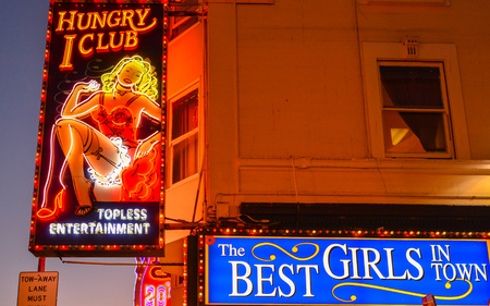 Hungry I Strip Club, North Beach, San Francisco, Californiaのeditorial素材