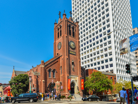 Old Saint Mary's Cathedral, San Francisco, Californiaのeditorial素材