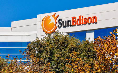 Belmont, CA, USA - Oct. 11, 2015: SunEdison Company. SunEdison is the world's largest renewable energy development company, with more than 3,300 employees worldwide.のeditorial素材