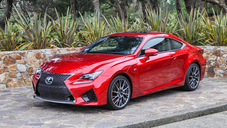 Monterey, CA, USA - Dec. 5, 2015: The new 2016 Lexus RC F Sport Coupe. The Lexus RC F performance sedan is the fastest, most dominant sedan Lexus has ever built.のeditorial素材