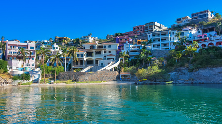 Luxury Homes on Hillside Overlooking the Sea of Cortez - San Carlos, Sonora, Mexicoの写真素材