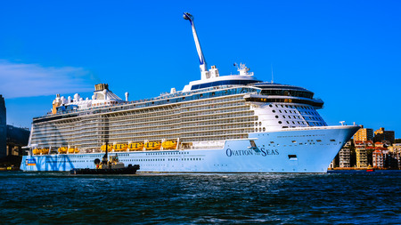 Sydney, Australia - Jan. 28, 2017: Cruise ship 'Ovation of the Seas' moored in Sydney Harbour, Sydney, Australia. Ovation of the Seas entered service on 14 April 2016.のeditorial素材