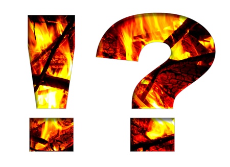 bright flamy symbol on the white backgroundの写真素材