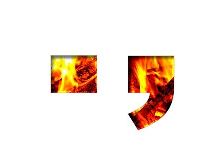 bright flamy symbol on the white background