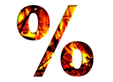 bright flamy symbol on the white backgroundの写真素材