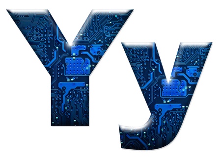 Digital letter Y on the white backgroundの写真素材