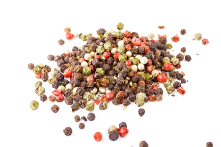 Colored Peppers Mix on the white backgroundの写真素材