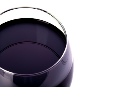 Red Wine in glass on white backgroundの写真素材