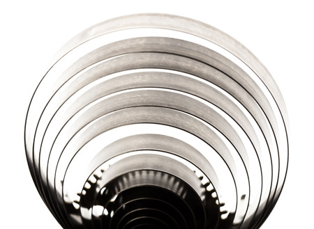 Metal spring isolated on white backgroundの写真素材