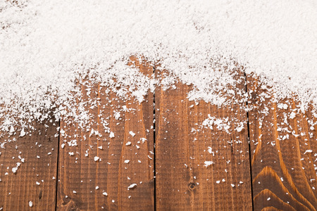 Old wood texture with snow christmas backgroundの写真素材