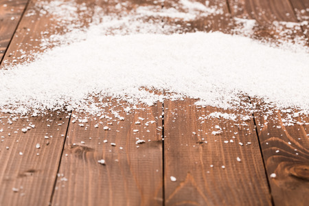 Old wood texture with snow christmas backgroundの写真素材