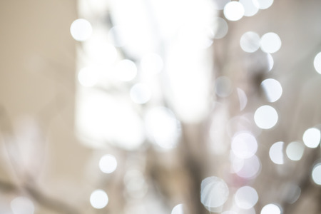 Beautiful Christmas Silver Lights. Defocused backgroundの写真素材