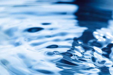 Falling droplets and Splash of water on blue surface