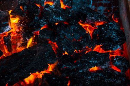 Beautiful burning fire flame background and coals