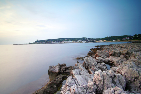 panoramic view of Santa Caterina from seaの写真素材
