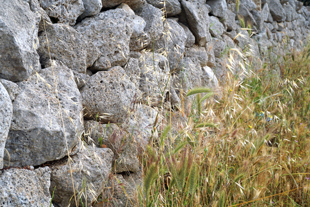 stone wall in southern Italy,detailsの写真素材