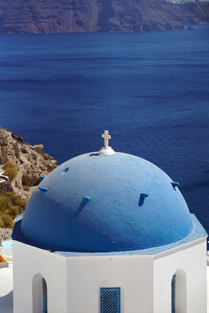 Beautiful view of Oia, in Santorini, Cyclades , Greeceの写真素材
