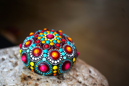 Beautiful mandala rock closeupの写真素材