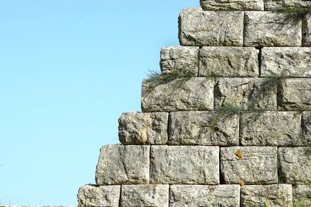 Structure of the circuit wall that surrounded ancient Messene in the Peloponnese, Greeceの写真素材
