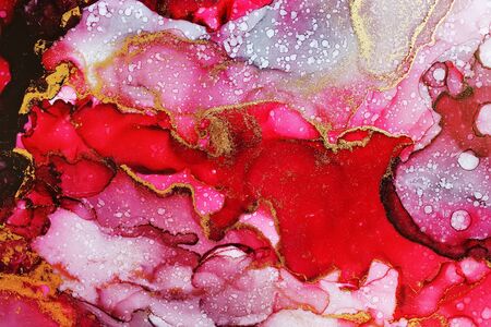 Alcohol ink abstract background, macro photoの写真素材