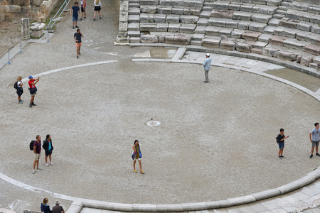 Epidaurus, Greece, 04 October 2019, view of the Epidaurus theater in Octoberのeditorial素材