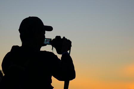 SANTORINI, GREECE, SEPTEMBER 20 2018 Tourists from all over the world waiting for the sunset in Oiaのeditorial素材