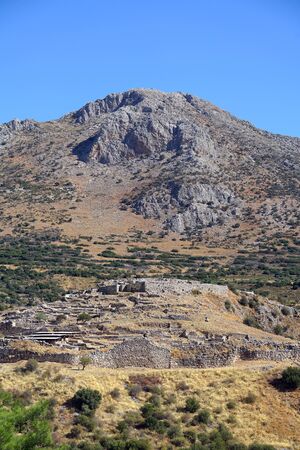 Mycenae, Greece, October 05 2019 Tourists of various nationalities visiting the archaeological site of Mycenaeの販売画像